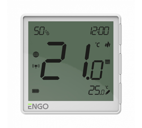 Термостат комнатный встраиваемый ENGO One с дисплеем, WiFi / Zigbee, белый EONE-BATW