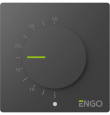 Термостат комнатный накладной ENGO Simple механический, черный