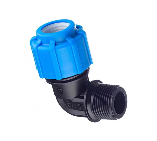 Отвод компрессионный переходной с наружней резьбой ПНД 25х1/2