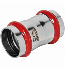 Муфта равнопроходная ВПр 28, из нержавеющей стали, прессовой ROMMER