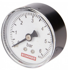 Манометр аксиальный 50 мм, 6 бар, 1/4" ROMMER