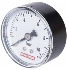 Манометр аксиальный 50 мм, 10 бар, 1/4" ROMMER