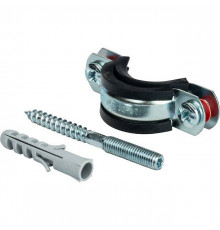 Хомут для труб с шпилькой шурупом и пластиковым дюбелем 1 (32-37) STOUT