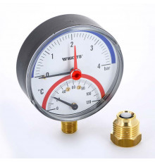 Термоманометр радиальный 80 мм 1/2", 4 бар, 120°C Watts F+R828