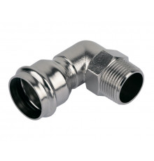 Угольник пресс с наружной резьбой 15х1/2" из нержавеющей стали ZEISSLER