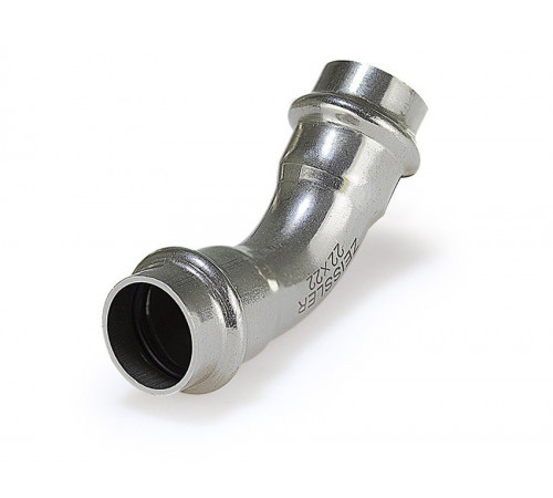 Угольник двухраструбный пресс 45° 22 из нержавеющей стали ZEISSLER ZTI.559.002222